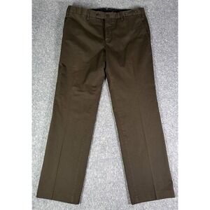 PT01 Pants Mens 50 (34x28) Brown Slim Fit Stretch Chino Trousers Casual Office